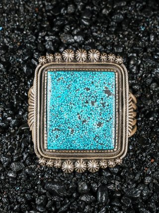 Spiderweb Kingman Turquoise Cuff | Leon Martinez